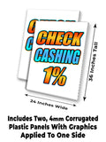 Check Cashing 1% A-Frame Signs, Decals, or Panels
