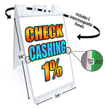Check Cashing 1% A-Frame Signs, Decals, or Panels