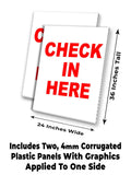 Check In Here A-Frame Signs, Decals, or Panels