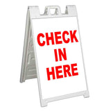 Check In Here A-Frame Signs, Decals, or Panels