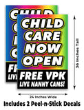 Child Care Now Open A-Frame Signs, Decals, or Panels