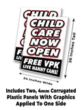 Child Care Now Open A-Frame Signs, Decals, or Panels
