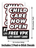 Child Care Now Open A-Frame Signs, Decals, or Panels