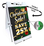 Xmas Sale Save 25% A-Frame Signs, Decals, or Panels
