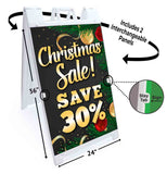Xmas Sale Save 30% A-Frame Signs, Decals, or Panels