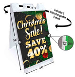 Xmas Sale Save 40% A-Frame Signs, Decals, or Panels