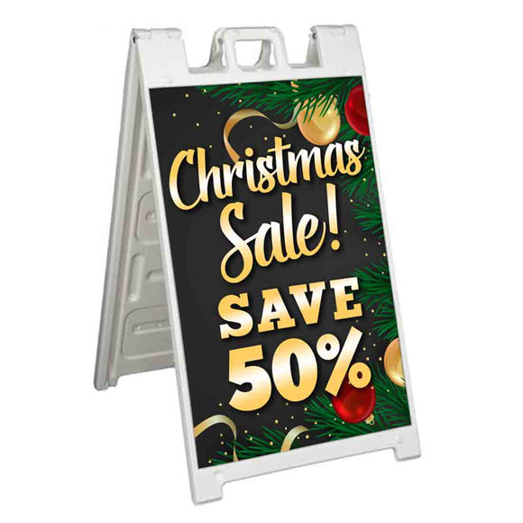 Xmas Sale Save 50% A-Frame Signs, Decals, or Panels