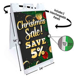 Xmas Sale Save 5% A-Frame Signs, Decals, or Panels