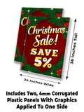 Christmas Sale Save 5% A-Frame Signs, Decals, or Panels