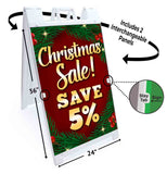 Christmas Sale Save 5% A-Frame Signs, Decals, or Panels