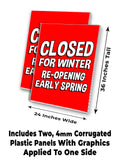 Closed For Winter A-Frame Signs, Decals, or Panels
