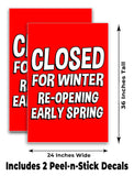 Closed For Winter A-Frame Signs, Decals, or Panels