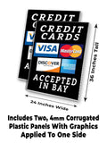 Credit Cards Accepted In Bay A-Frame Signs, Decals, or Panels