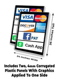 Credit Cards Cash App A-Frame Signs, Decals, or Panels