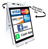 Credit Cards Cash App A-Frame Signs, Decals, or Panels