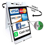 Credit Cards Cash App A-Frame Signs, Decals, or Panels