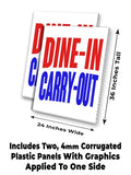 Dine In Carry Out A-Frame Signs, Decals, or Panels