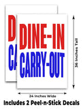 Dine In Carry Out A-Frame Signs, Decals, or Panels
