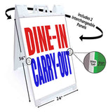 Dine In Carry Out A-Frame Signs, Decals, or Panels