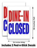 Dine In Closed A-Frame Signs, Decals, or Panels
