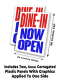 Dine In Now Open A-Frame Signs, Decals, or Panels