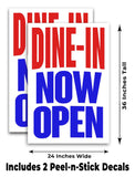 Dine In Now Open A-Frame Signs, Decals, or Panels