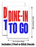Dine In To Go A-Frame Signs, Decals, or Panels