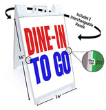 Dine In To Go A-Frame Signs, Decals, or Panels