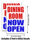 Dining Room Now Open A-Frame Signs, Decals, or Panels