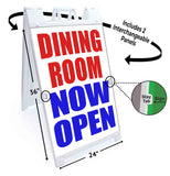 Dining Room Now Open A-Frame Signs, Decals, or Panels