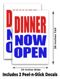 Dinner Now Open A-Frame Signs, Decals, or Panels