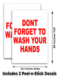 Don’t Forget Wash Your Hands A-Frame Signs, Decals, or Panels