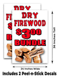 Dry Firewood 3 Dollar Bundle A-Frame Signs, Decals, or Panels