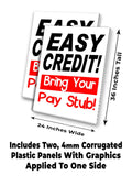Easy Credit Bring Paystub A-Frame Signs, Decals, or Panels