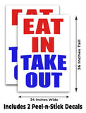 Eat In Take Out A-Frame Signs, Decals, or Panels