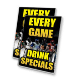 Game Drink & Specials A-Frame Signs, Decals, or Panels