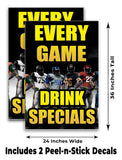Game Drink & Specials A-Frame Signs, Decals, or Panels