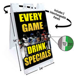 Game Drink & Specials A-Frame Signs, Decals, or Panels