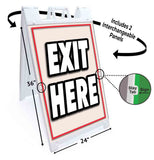 Exit Here A-Frame Signs, Decals, or Panels