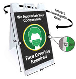 Face Covering Required A-Frame Signs, Decals, or Panels
