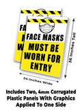 Masks Must Be Worn A-Frame Signs, Decals, or Panels
