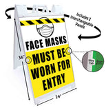 Masks Must Be Worn A-Frame Signs, Decals, or Panels