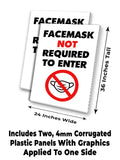 Facemask Not Required A-Frame Signs, Decals, or Panels