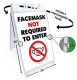Facemask Not Required A-Frame Signs, Decals, or Panels