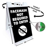 Facemask Not Required A-Frame Signs, Decals, or Panels