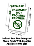 Facemask Not Required A-Frame Signs, Decals, or Panels