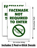 Facemask Not Required A-Frame Signs, Decals, or Panels