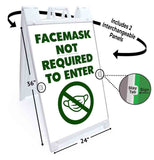 Facemask Not Required A-Frame Signs, Decals, or Panels