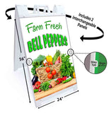 Farm Fresh Bell Peppers A-Frame Signs, Decals, or Panels