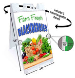 Farm Fresh Blackberry A-Frame Signs, Decals, or Panels
